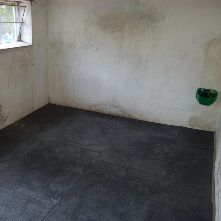 rozłożone maty w boksie dla koni.JPG