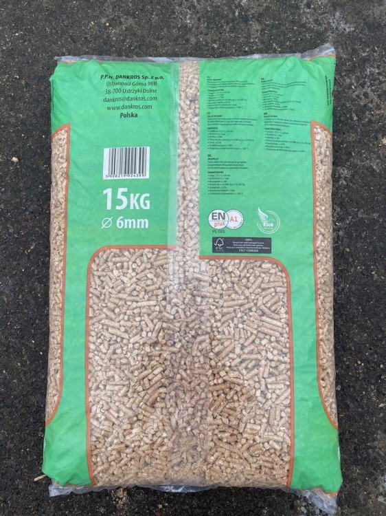pellet sosnowy opałowy worek 15 kg