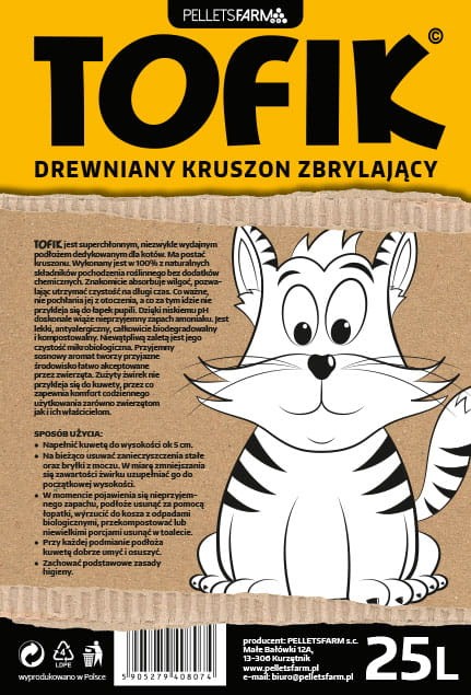 żwirek zbrylający typu cat's Tofik 50l.jpg