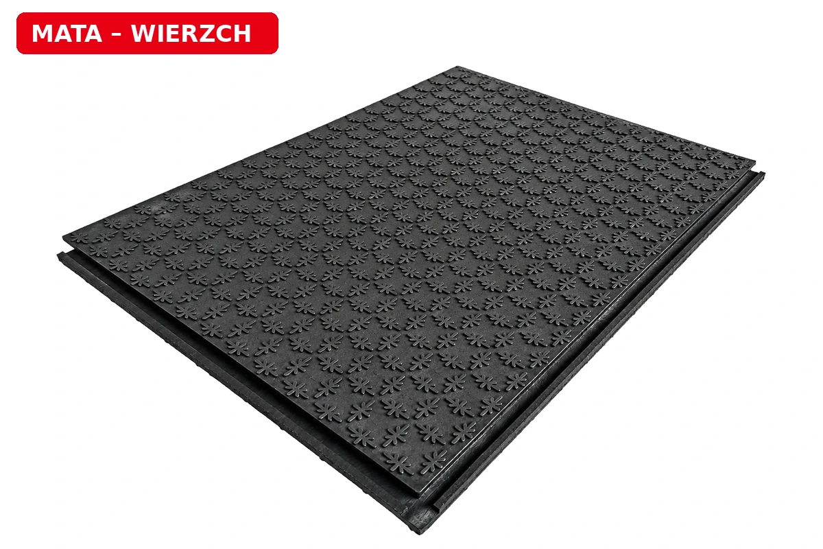 Widok górnej powierzchni maty PVC z wzorem gwiazdek